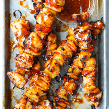 BBQ Chicken Pineapple Kabobs