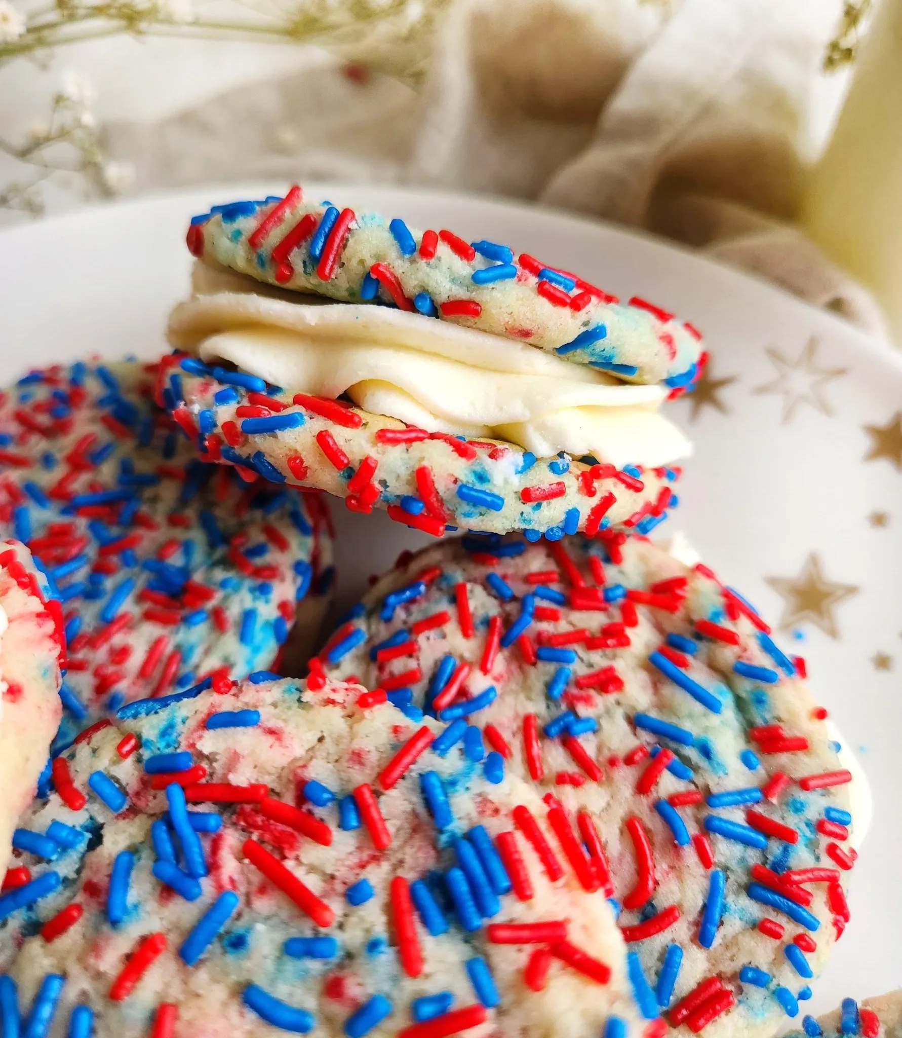 Red, White & Blue Sandwich Cookies